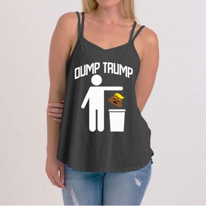 Dump Trump Trump Is Trash Anti Trump Women's Strappy Tank