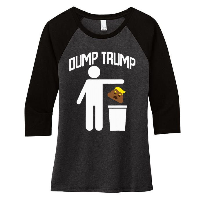 Dump Trump Trump Is Trash Anti Trump Women's Tri-Blend 3/4-Sleeve Raglan Shirt