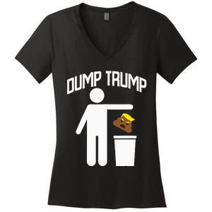 Dump Trump Trump Is Trash Anti Trump Women's V-Neck T-Shirt