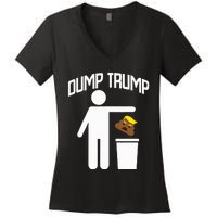 Dump Trump Trump Is Trash Anti Trump Women's V-Neck T-Shirt