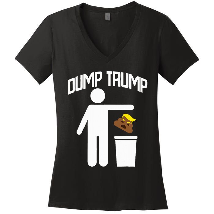 Dump Trump Trump Is Trash Anti Trump Women's V-Neck T-Shirt