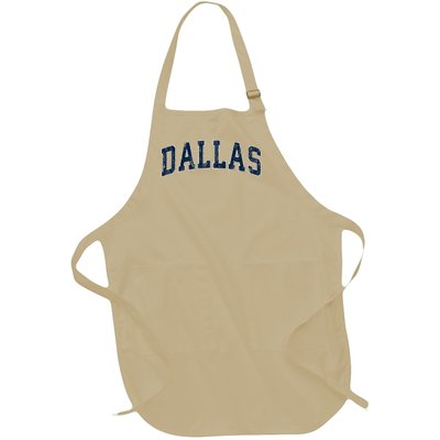 Dallas Texas Tx Vintage Varsity Sports Full-Length Apron With Pockets