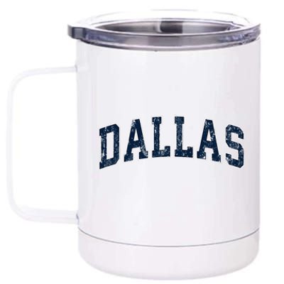 Dallas Texas Tx Vintage Varsity Sports 12 oz Stainless Steel Tumbler Cup