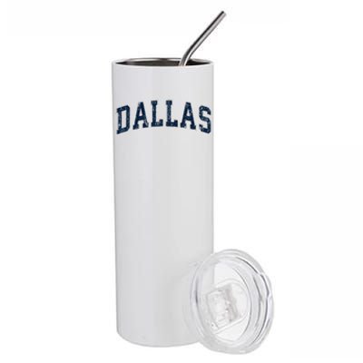 Dallas Texas Tx Vintage Varsity Sports Stainless Steel Tumbler