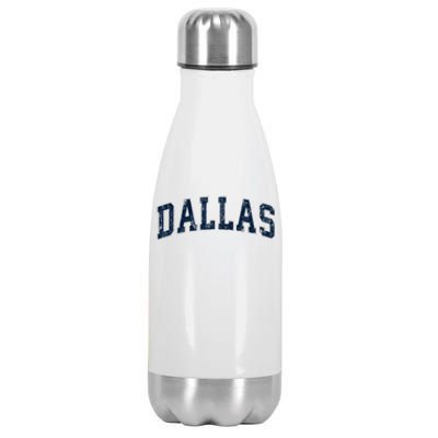 Dallas Texas Tx Vintage Varsity Sports Stainless Steel Insulated Water Bottle