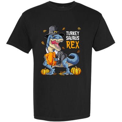 Dinosaur Thanksgiving Turkey Saurus T Rex Pilgrim Garment-Dyed Heavyweight T-Shirt