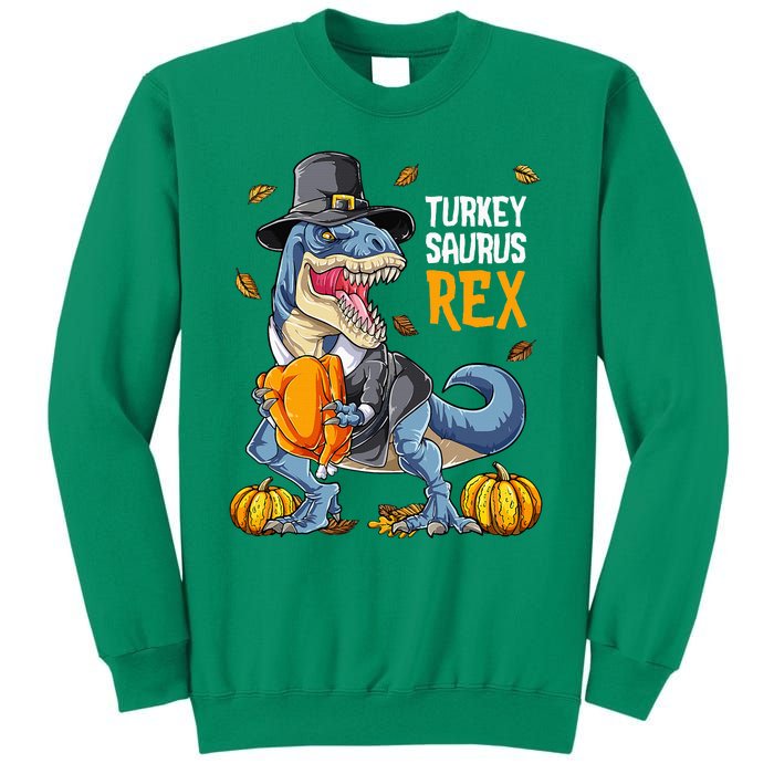 Dinosaur Thanksgiving Turkey Saurus T Rex Pilgrim Sweatshirt