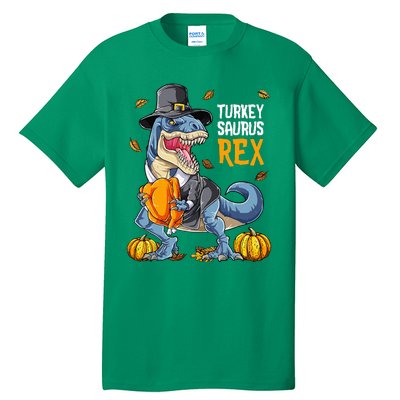 Dinosaur Thanksgiving Turkey Saurus T Rex Pilgrim Tall T-Shirt