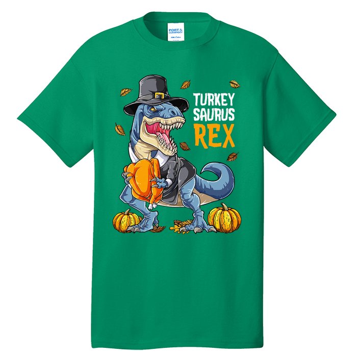 Dinosaur Thanksgiving Turkey Saurus T Rex Pilgrim Tall T-Shirt