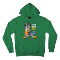 Dinosaur Thanksgiving Turkey Saurus T Rex Pilgrim Tall Hoodie