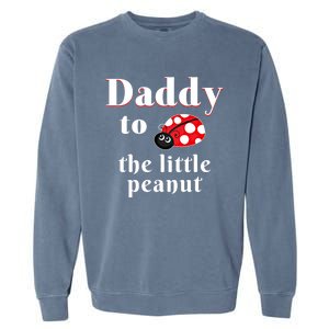 Daddy To The Little Peanut Ladybug Shower Cute Gift Garment-Dyed Sweatshirt