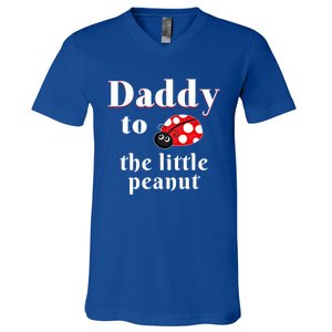 Daddy To The Little Peanut Ladybug Shower Cute Gift V-Neck T-Shirt