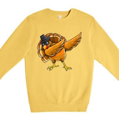 Dabbing Turkey Thanksgiving Turkey Day Premium Crewneck Sweatshirt