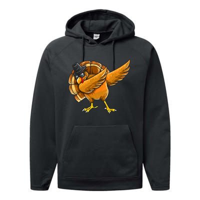 Dabbing Turkey Thanksgiving Turkey Day Performance Fleece Hoodie