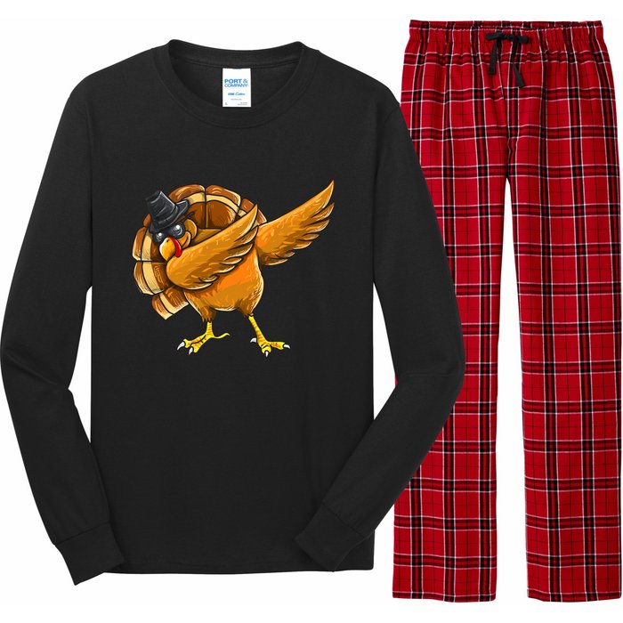 Dabbing Turkey Thanksgiving Turkey Day Long Sleeve Pajama Set