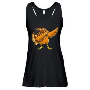 Dabbing Turkey Thanksgiving Turkey Day Ladies Essential Flowy Tank