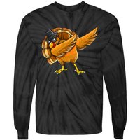 Dabbing Turkey Thanksgiving Turkey Day Tie-Dye Long Sleeve Shirt