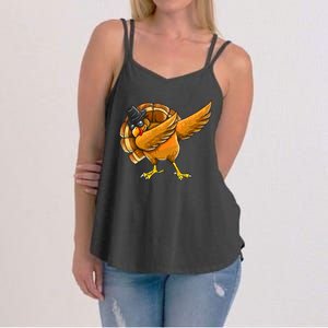 Dabbing Turkey Thanksgiving Turkey Day Women's Strappy Tank