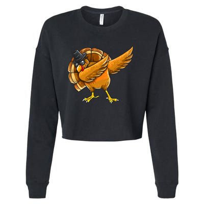 Dabbing Turkey Thanksgiving Turkey Day Cropped Pullover Crew