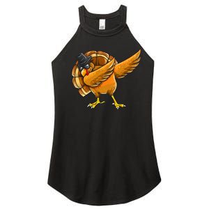 Dabbing Turkey Thanksgiving Turkey Day Women's Perfect Tri Rocker Tank