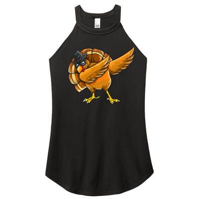 Dabbing Turkey Thanksgiving Turkey Day Women's Perfect Tri Rocker Tank