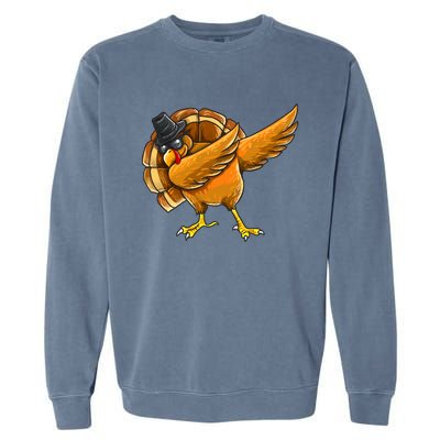 Dabbing Turkey Thanksgiving Turkey Day Garment-Dyed Sweatshirt