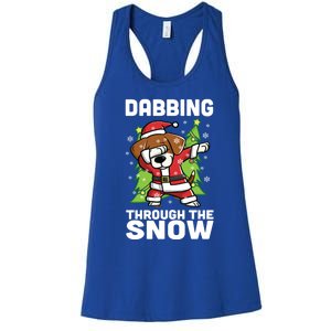 Dabbing Through The Snow Beagle Funny Dog Christmas Gift Meaningful Gift Women's Racerback Tank