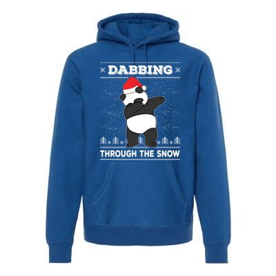 Dabbing Through The Snow Panda Dab Ugly Christmas Sweater Gift Premium Hoodie