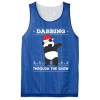 Dabbing Through The Snow Panda Dab Ugly Christmas Sweater Gift Mesh Reversible Basketball Jersey Tank