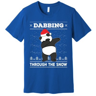 Dabbing Through The Snow Panda Dab Ugly Christmas Sweater Gift Premium T-Shirt