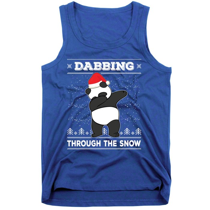 Dabbing Through The Snow Panda Dab Ugly Christmas Sweater Gift Tank Top