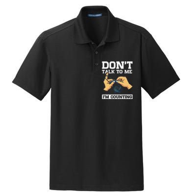 Don't Talk To Me I'm Counting Funny Crocheting Yarn Lover Dry Zone Grid Polo