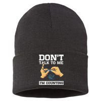 Don't Talk To Me I'm Counting Funny Crocheting Yarn Lover Sustainable Knit Beanie