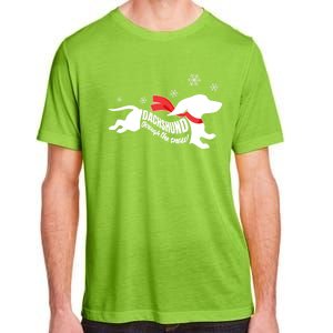 Dachshund Through The Snow Doxie Dog Lovers Christmas Gift Adult ChromaSoft Performance T-Shirt