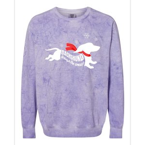 Dachshund Through The Snow Doxie Dog Lovers Christmas Gift Colorblast Crewneck Sweatshirt