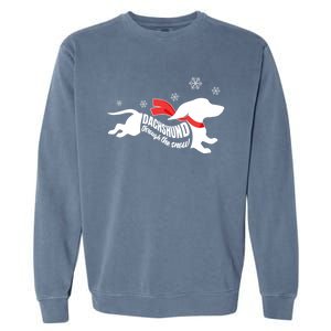 Dachshund Through The Snow Doxie Dog Lovers Christmas Gift Garment-Dyed Sweatshirt