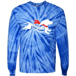 Dachshund Through The Snow Doxie Dog Lovers Christmas Gift Tie-Dye Long Sleeve Shirt