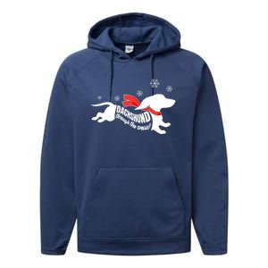 Dachshund Through The Snow Doxie Dog Lovers Christmas Gift Performance Fleece Hoodie