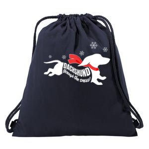 Dachshund Through The Snow Doxie Dog Lovers Christmas Gift Drawstring Bag