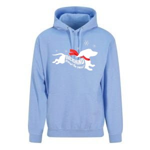 Dachshund Through The Snow Doxie Dog Lovers Christmas Gift Unisex Surf Hoodie