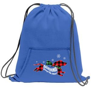 Dachshund Through The Snow Doxie Dog Plaid Christmas Gift Sweatshirt Cinch Pack Bag