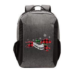 Dachshund Through The Snow Doxie Dog Plaid Christmas Gift Vector Backpack