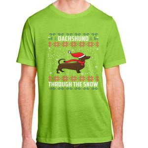 Dachshund Through The Snow Ugly Christmas Gift Funny Gift Adult ChromaSoft Performance T-Shirt