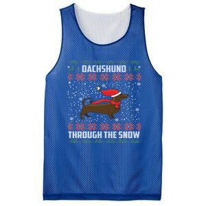 Dachshund Through The Snow Ugly Christmas Gift Funny Gift Mesh Reversible Basketball Jersey Tank