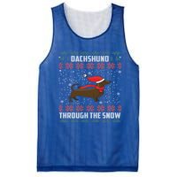 Dachshund Through The Snow Ugly Christmas Gift Funny Gift Mesh Reversible Basketball Jersey Tank