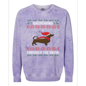 Dachshund Through The Snow Ugly Christmas Gift Cool Gift Colorblast Crewneck Sweatshirt