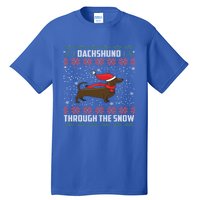 Dachshund Through The Snow Ugly Christmas Gift Cool Gift Tall T-Shirt