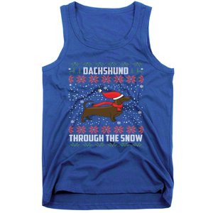 Dachshund Through The Snow Ugly Christmas Gift Cool Gift Tank Top