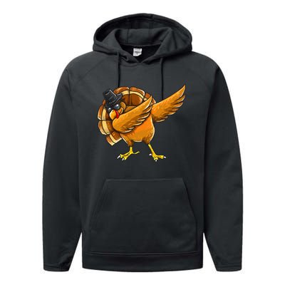 Dabbing Turkey Thanksgiving Turkey Day Performance Fleece Hoodie