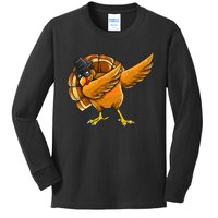 Dabbing Turkey Thanksgiving Turkey Day Kids Long Sleeve Shirt